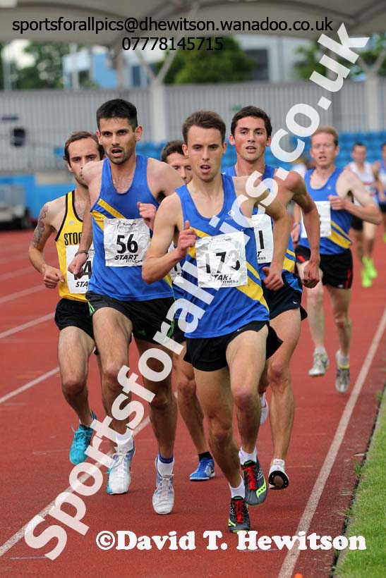 Carl Smith (Leeds) leads the enior mens 5000 metres, Northern Senior and Under-20 Champs., Sport City, Manchester. Photo: David T. Hewitson/Sports for All Pics